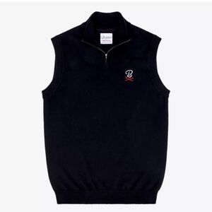 BARSTOOL SPORTS Barstool Quarter Zip Vest BLACK size Medium EUC
